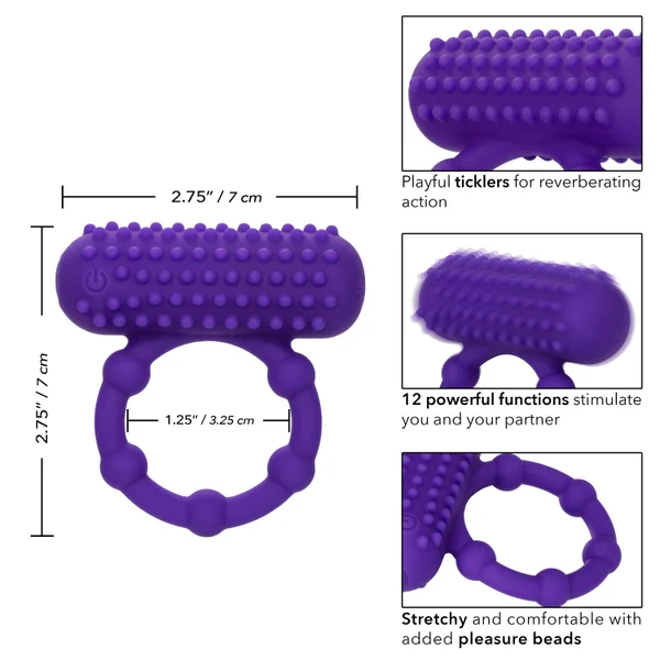 Silicone Rechargeable 5 Bead Maximus Ring - Purple — image 21 of 23