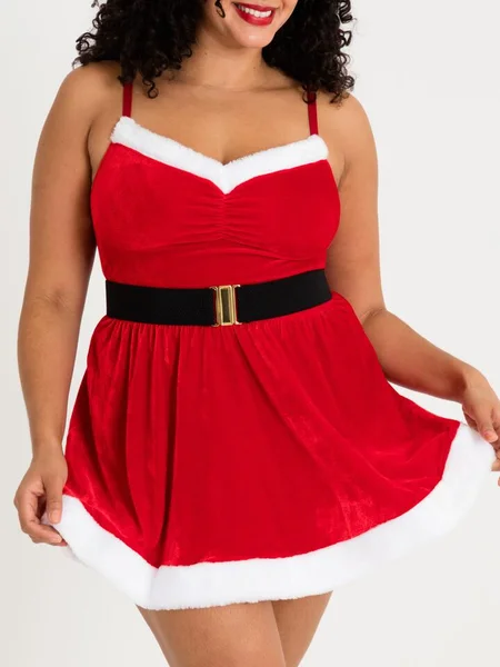 Lovehoney Fantasy Plus Size Santa Flirty Red Velvet Dress — image 5 of 5