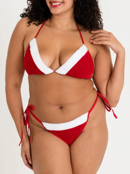 Lovehoney Fantasy Plus Size Santa Red Velvet Bikini Set — image 4 of 4
