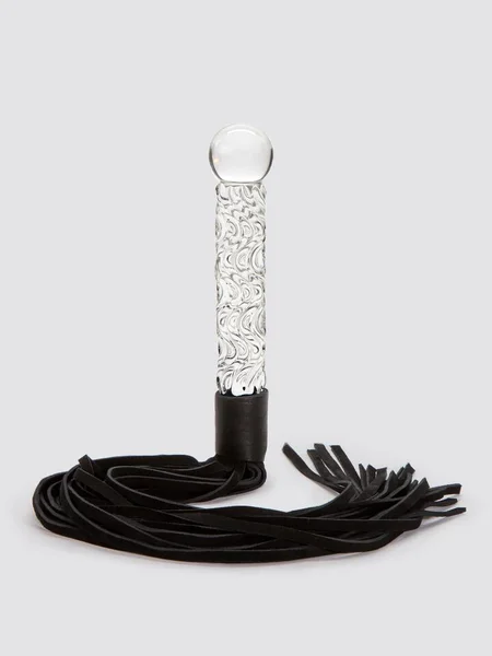 Icicles No 38 Glass Dildo with Leather Flogger — image 6 of 6
