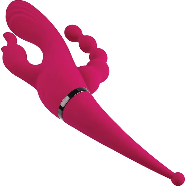 Gender X Four By Four Rechargeable Waterproof Silicone Quadruple Stimulating Vibrator - Red — image 15 of 20