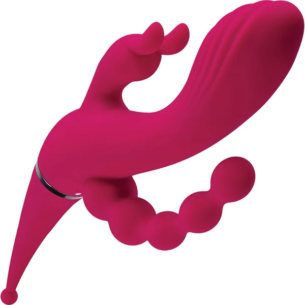 Gender X Four By Four Rechargeable Waterproof Silicone Quadruple Stimulating Vibrator - Red — image 18 of 20