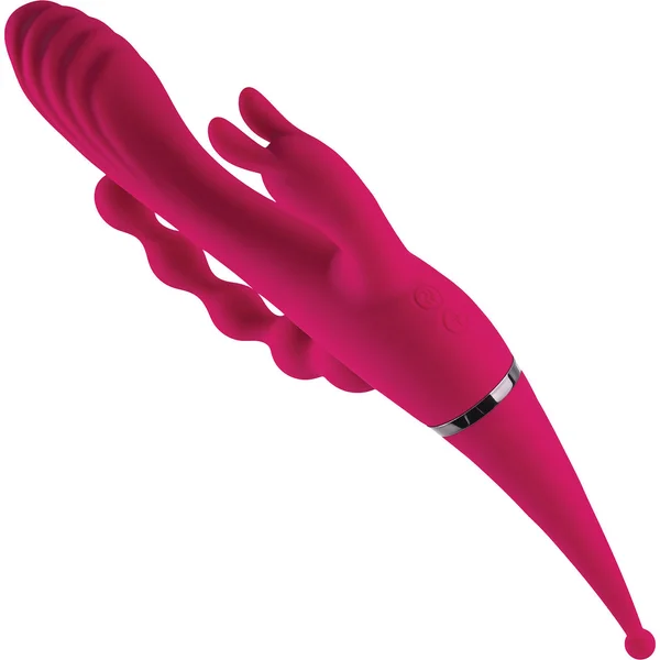 Gender X Four By Four Rechargeable Waterproof Silicone Quadruple Stimulating Vibrator - Red — image 17 of 20
