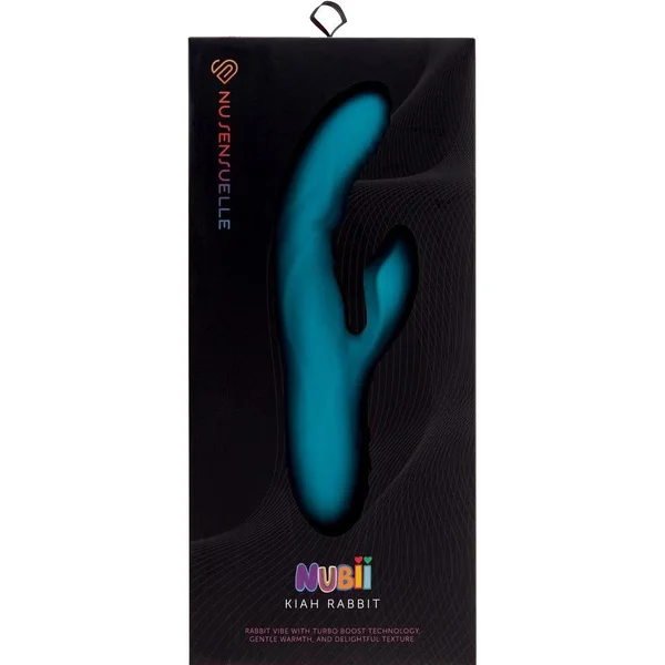 Nubii Kiah 17+3 Function Rabbit Rechargeable Silicone Dual Stim Vibrator By Nu Sensuelle - Blue — image 12 of 12