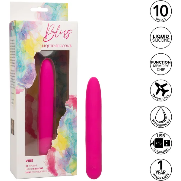 Bliss Liquid Silicone Rechargeable Waterproof Vibrator - Pink — image 25 of 25