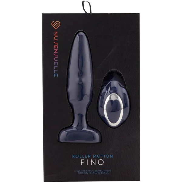 Fino Rechargeable Silicone Vibrating Anal Plug With Roller Motion & Remote By Nu Sensuelle - Navy Blue — image 8 of 8