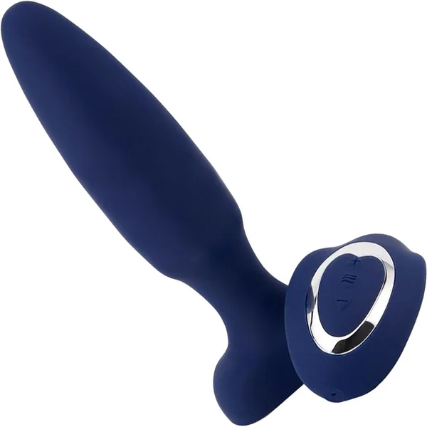 Fino Rechargeable Silicone Vibrating Anal Plug With Roller Motion & Remote By Nu Sensuelle - Navy Blue — image 6 of 8