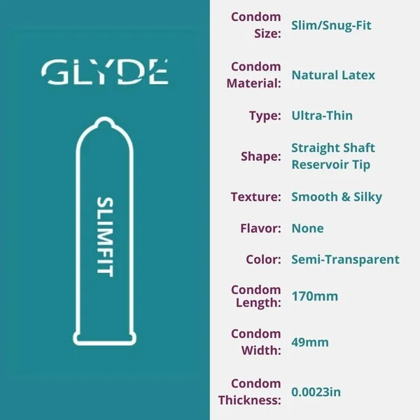 Glyde SlimFit Vegan Condoms | Small Size — image 9 of 15
