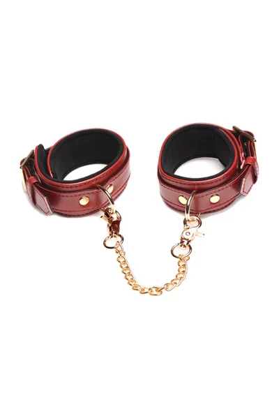 Master Series 6 Piece - Classic Burgundy Bondage Set with Cuffs, Collar, & Leash — image 10 of 11