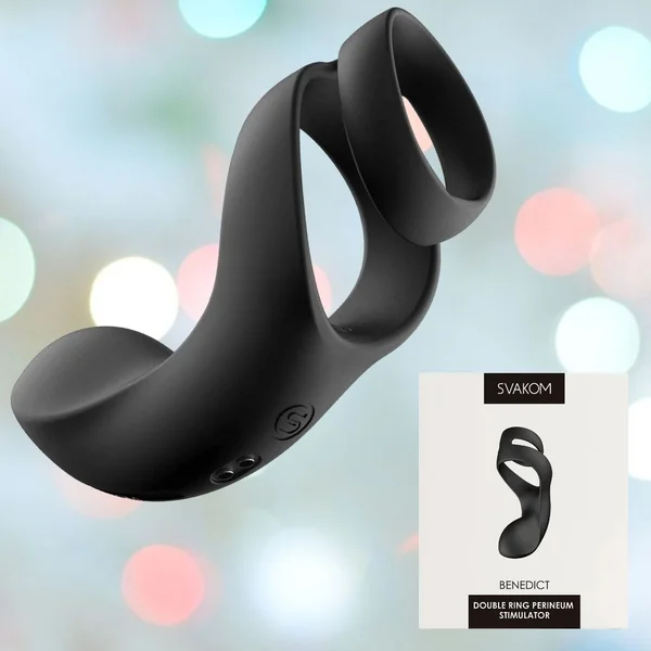 SVAKOM Benedict Silicone Waterproof Rechargeable Vibrating Cock Ring - Black — image 22 of 23