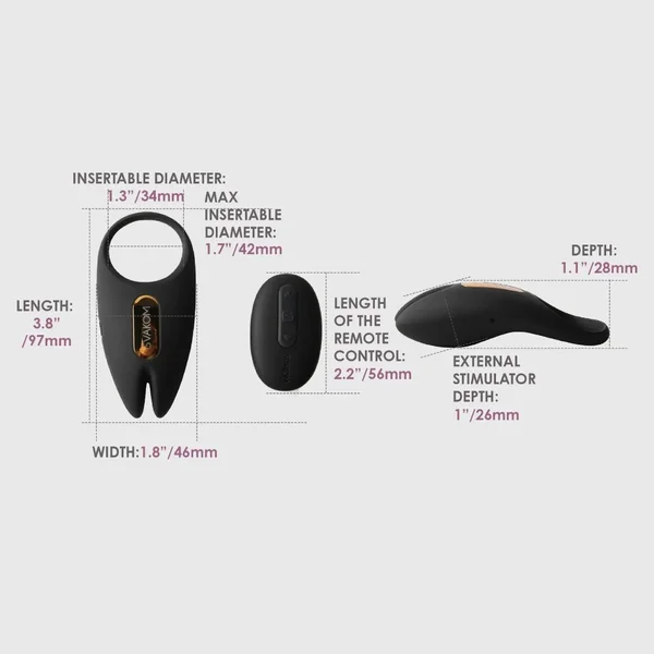 SVAKOM Winni 2 App Enabled Silicone Rechargeable Vibrating Cock Ring With Remote - Black — image 23 of 24
