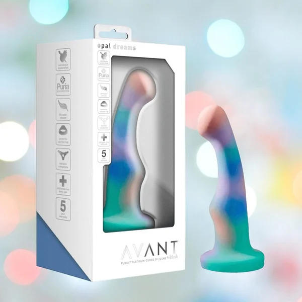 Avant Opal Dreams Aqua Silicone Suction Cup Dildo by Blush — image 10 of 14