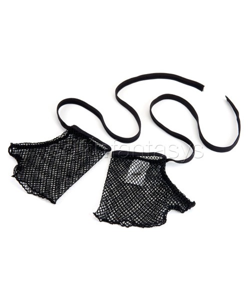 Fishnet peek-a-boo teddy set