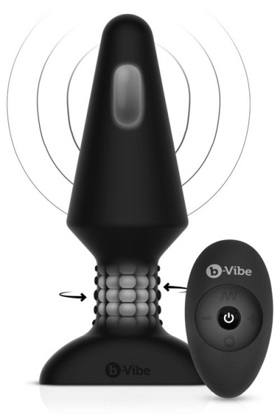 B-Vibe Rimming XL 6.6" Silicone Butt Plug with Remote