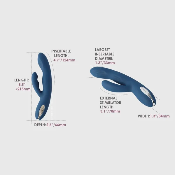 SVAKOM Aylin Rechargeable Waterproof Silicone Dual Stimulation Vibrator - Blue — image 17 of 18