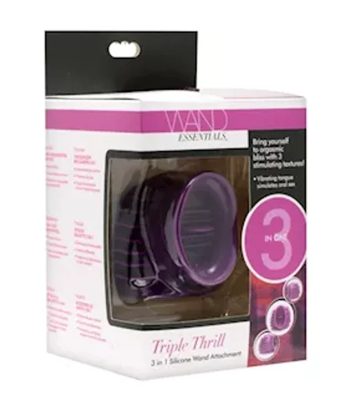 Triple Thrill 3 In 1 Wand Attachment - Purple - 2 Inch — image 3 of 7