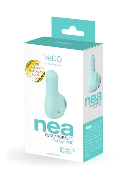 NEA Rechargeable Silicone Waterproof Vibrating Finger Bullet  by VeDO - Tease Me Turquoise — image 14 of 18