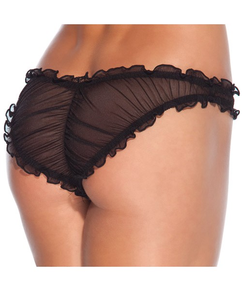 Mesh panty with satin bow