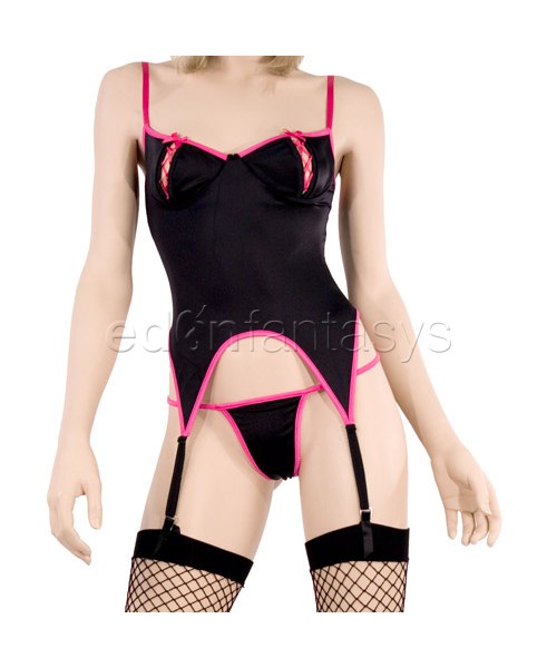 Lace up cups bustier and g-string