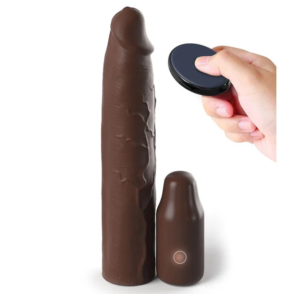 9 Inch Vibrating Mega X-Tension Silicone Penis Sleeve — image 4 of 9