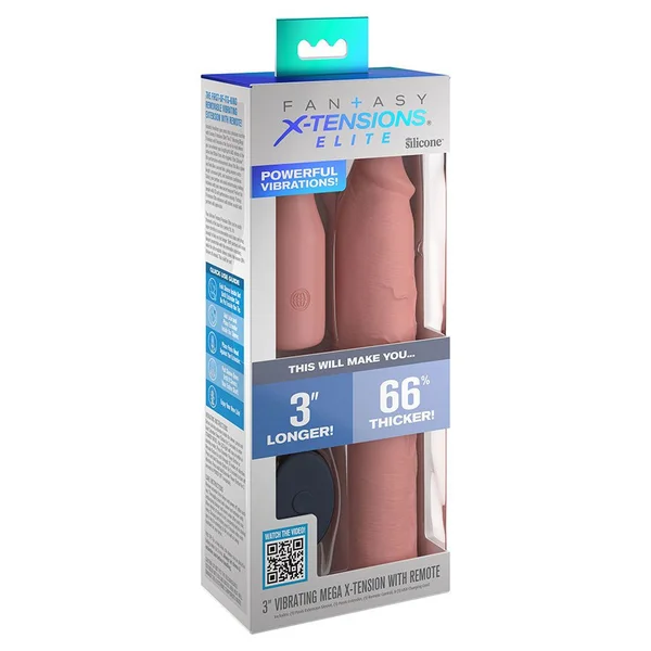 9 Inch Vibrating Mega X-Tension Silicone Penis Sleeve — image 9 of 9