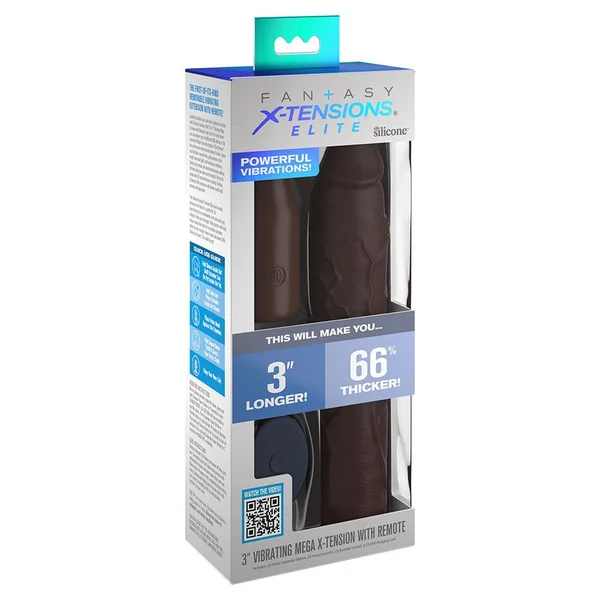9 Inch Vibrating Mega X-Tension Silicone Penis Sleeve — image 8 of 9