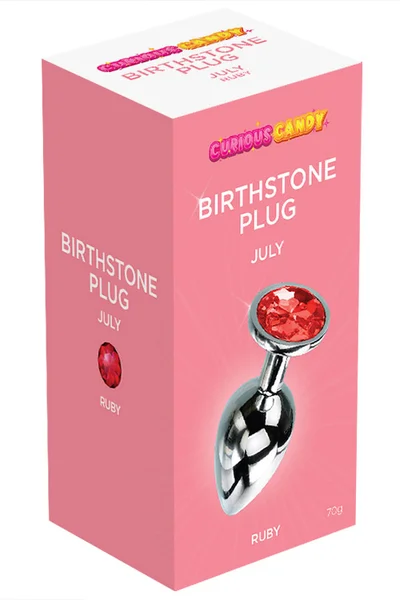 Curious Candy July - 2.7" Ruby Birthstone Butt Plug with Jewel