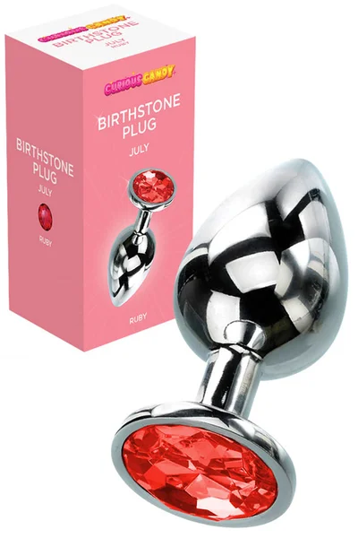 Curious Candy July - 2.7" Ruby Birthstone Butt Plug with Jewel — image 11 of 14