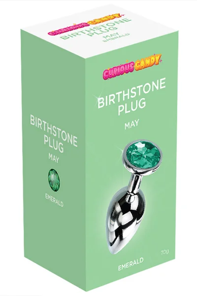 Curious Candy May - 2.7" Emerald Birthstone Butt Plug with Jewel