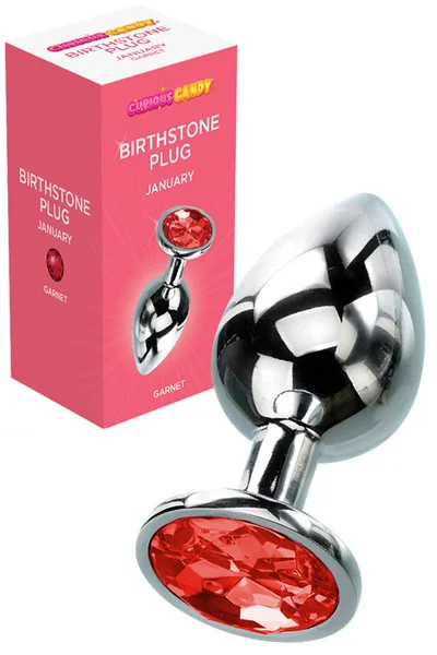 Curious Candy January - 2.7" Garnet Birthstone Butt Plug with Jewel — image 3 of 6