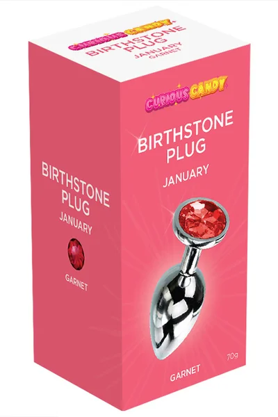 Curious Candy January - 2.7" Garnet Birthstone Butt Plug with Jewel — image 5 of 6