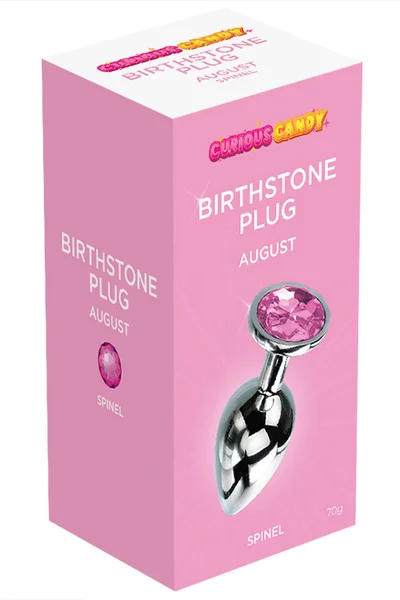 Curious Candy August - 2.7" Spinel Birthstone Butt Plug with Jewel — image 5 of 6