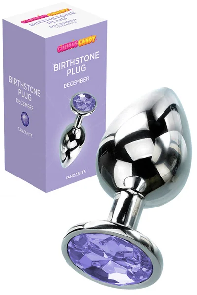 Curious Candy December - 2.7" Tanzanite Birthstone Butt Plug with Jewel — image 3 of 6