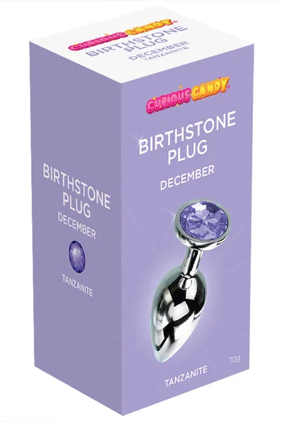 Curious Candy December - 2.7" Tanzanite Birthstone Butt Plug with Jewel — image 5 of 6