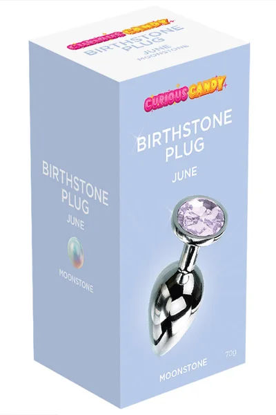 Curious Candy June - 2.7" Moonstone Birthstone Butt Plug with Jewel — image 5 of 6