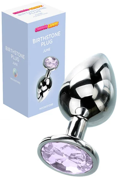 Curious Candy June - 2.7" Moonstone Birthstone Butt Plug with Jewel — image 3 of 6