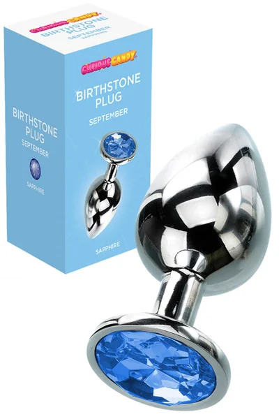 Curious Candy September - 2.7" Sapphire Birthstone Butt Plug with Jewel — image 11 of 14