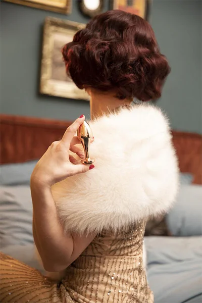 Rosy Gold Nouveau - 3.7" Metal Butt Plug — image 10 of 10