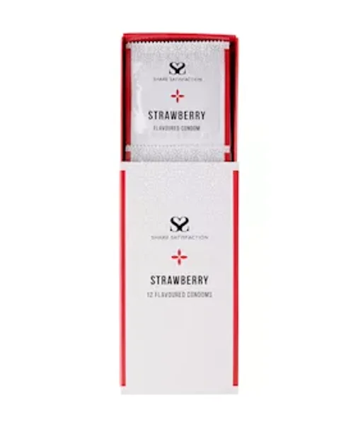Share Satisfaction Strawberry Flavoured Condom - 12 Pack - Strawberry — image 10 of 14