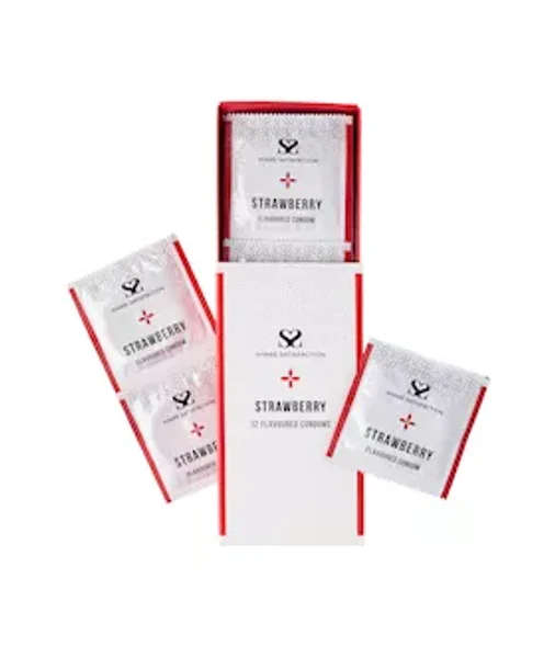 Share Satisfaction Strawberry Flavoured Condom - 12 Pack - Strawberry — image 9 of 14