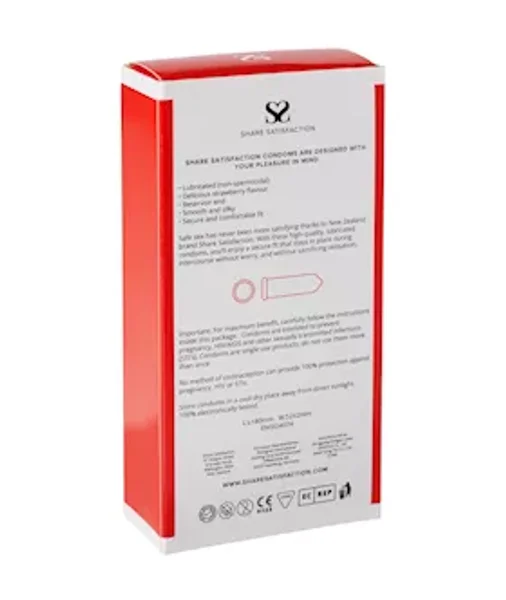 Share Satisfaction Strawberry Flavoured Condom - 12 Pack - Strawberry — image 12 of 14