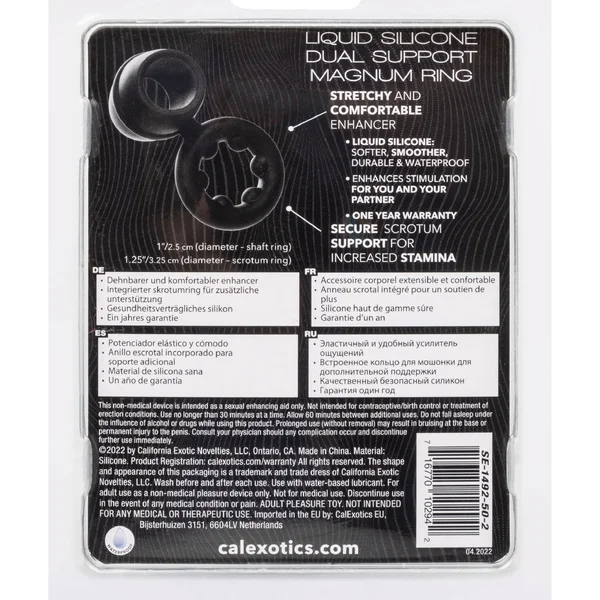 Alpha Liquid Silicone Dual Support Magnum Ring - Black — image 22 of 25