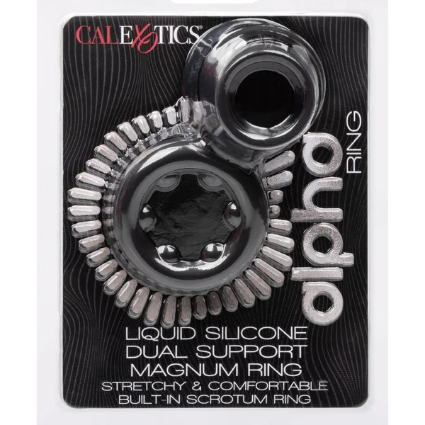 Alpha Liquid Silicone Dual Support Magnum Ring - Black — image 23 of 25