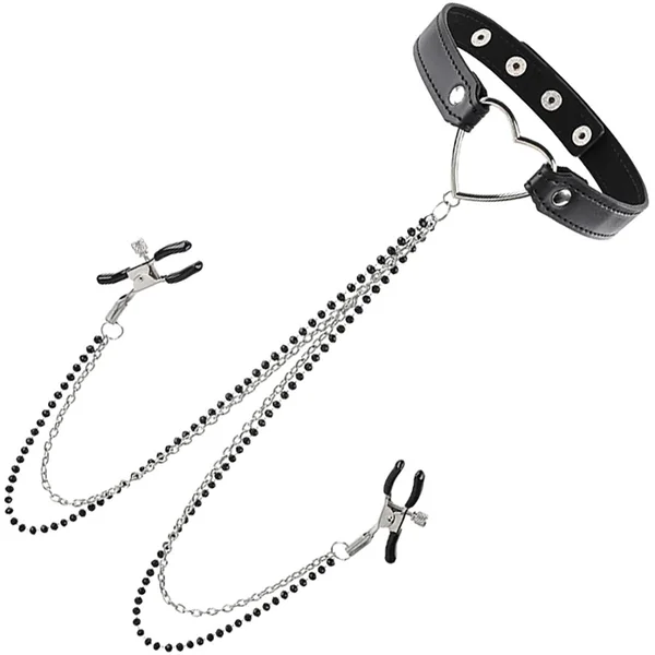 Sex & Mischief Amor Collar With Nipple Clamps By Sportsheets — image 22 of 24