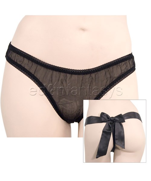 Silk thong with satin bow