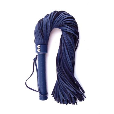 Rouge Blue Leather Handle Flogger