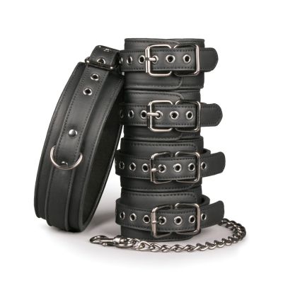Easy Toys Fetish Set with Collar Ankle Wrist Cuffs