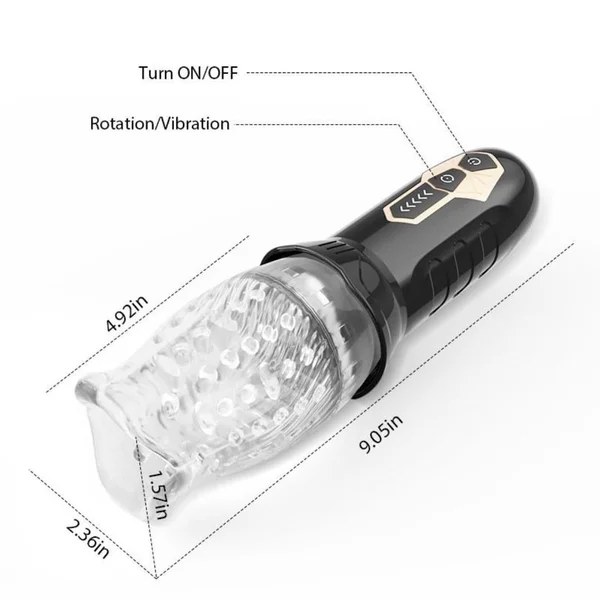 Cyclone Blowjob Rechargeable Rotating Vibrating Oral Sex Penis Masturbator — image 19 of 21