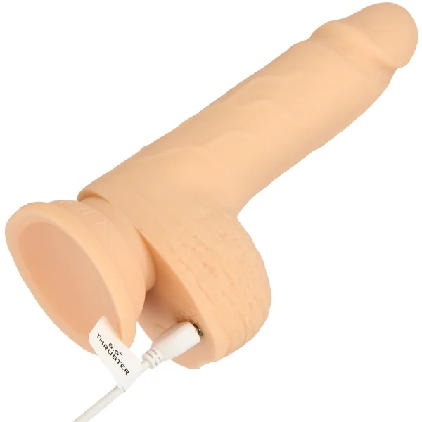 Naked Addiction Thrusting 6.5" Silicone Suction Cup Dildo With Balls - Vanilla — image 19 of 24