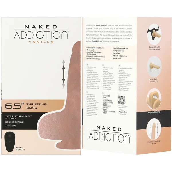Naked Addiction Thrusting 6.5" Silicone Suction Cup Dildo With Balls - Vanilla — image 24 of 24